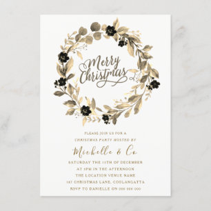 Gold Lead Wreate Kantoor Family Kerstparty Kaart