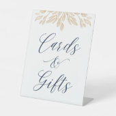 Gold Leaf Botanical Weddenkaarten & Gifts Sign Reclamebord Met Voetstuk (Voorkant)