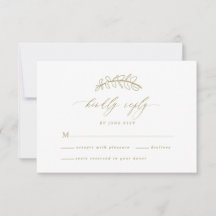 Gold Leaf Bruiloft RSVP Kaart