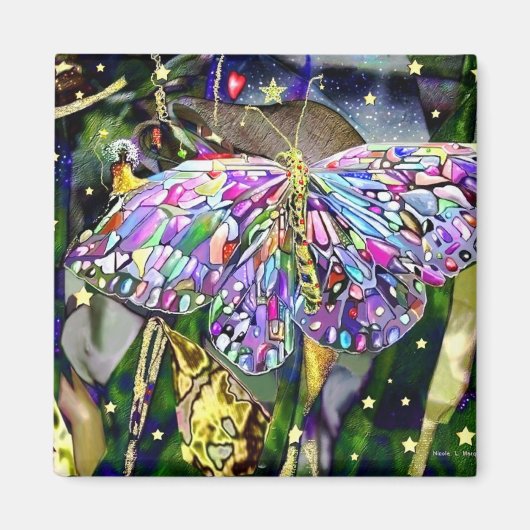 Gold Leaf Butterfly Magneet (Voorkant)