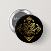 Gold Leaf Celtic Knot Ronde Button 5,7 Cm (Voorkant /achterkant)