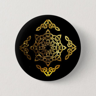 Gold Leaf Celtic Knot Ronde Button 5,7 Cm