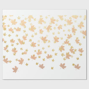 Gold Leaf-Confetti op duidelijke achtergrond Cadeaupapier