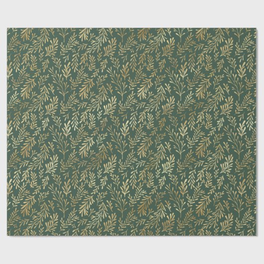 Gold Leaf Elegant Kerst Cadeaupapier (Vlak)