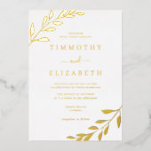 Gold Leaf Elegant Mariage Foil Invitation (Recto)