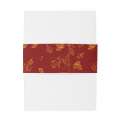 Gold Leaf en Red Herfst Uitnodigingen Wikkel (Achterkant Voorbeeld)