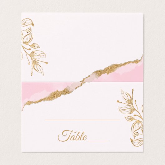Gold Leaf Feuilles rose Aquarelle Florale (Outside Unfolded)