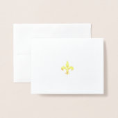 Gold Leaf Fleur-de-Lis Opgevouwen Note Kaart (Voorkant met envelop)