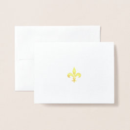 Gold Leaf Fleur-de-Lis Opgevouwen Note Kaart