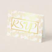 Gold Leaf Foliage Wedding RSVP Folie Kaarten (Voorkant)