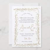 Gold Leaf frontière juive Faire-part de mariage (Devant)