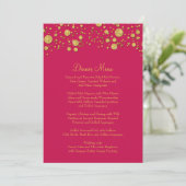 Gold Leaf Glitter Confetti Dot Elegant Dinner Menu (Staand voorkant)