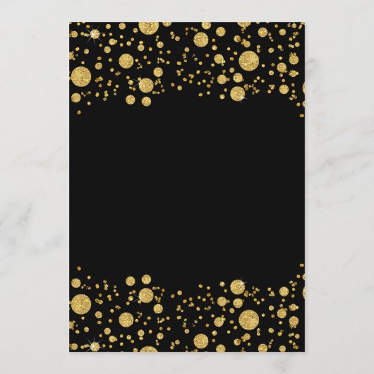 Gold Leaf Glitter Confetti Dot Elegant Dinner Menu (Achterkant)