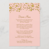 Gold Leaf Glitter Confetti Dot Elegant Dinner Menu (Voorkant)