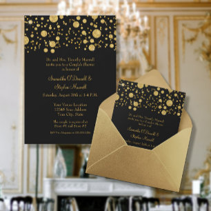 Gold Leaf Glitter Confetti Stippen Couples Shower Kaart