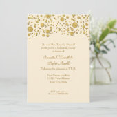 Gold Leaf Glitter Confetti Stippen Elegant Reheari Kaart (Staand voorkant)