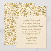Gold Leaf Glitter Confetti Stippen Elegant Wedding Kaart (Voorkant / Achterkant)