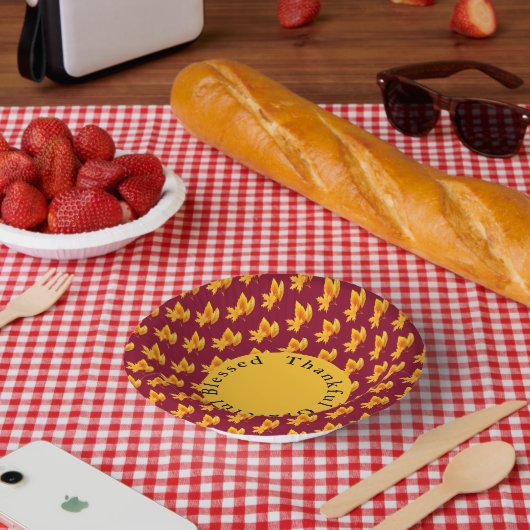 Gold Leaf herfst gebladerte vakantie viering Papieren Kommen (Picknick)