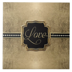 Gold Leaf Kijk Fleur de Lis Faux Jewel Tegeltje