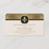 Gold Leaf Kijk Fleur de Lis Faux  Jewel Visitekaartje (Achterkant)