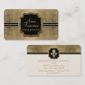 Gold Leaf Kijk Fleur de Lis Faux  Jewel Visitekaartje (Voorkant / Achterkant)