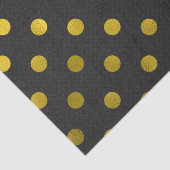 Gold Leaf Metallic Faux Foil Large Polka Dot Black Tissuepapier (Detail)