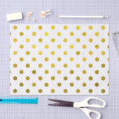 Gold Leaf Metallic Faux Foil Small Polka Dot White Tissuepapier (Craft)