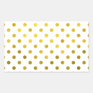 Gold Leaf Metallic Faux Folie Small Polka Dot Whit Rechthoekige Sticker