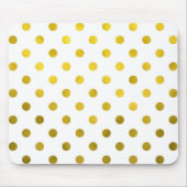 Gold Leaf Metallic Polka Dot on White Stippen Patt Muismat (Voorkant)