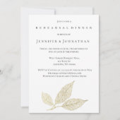 Gold Leaf Moderne repetitie Diner Uitnodigingen (Voorkant)