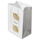 Gold Leaf Pattern Birthday Holiday - Aangepaste na Medium Cadeauzakje (Achterkant Gekanteld)