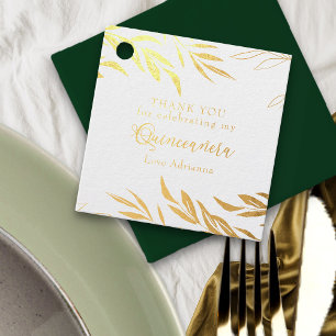 Gold Leaf Quinceanera Bedankt Bedankjes Labels