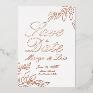 Gold Leaf Save the Date Ppress Folie Invitation Uitnodiging