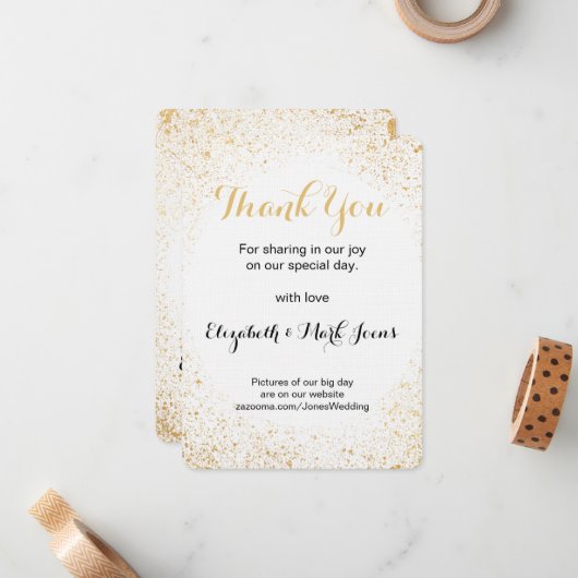 Gold Leaf Spry Merci carte de note (Devant/Arrière en situation)