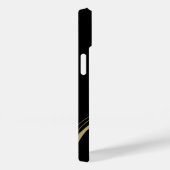 Gold Leaf Swirl Black Monogram Case-Mate iPhone Case (Achterkant / Rechts)