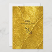 Gold Leaf Textured Islamic Wedding Monogram Kaart (Achterkant)