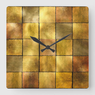 Gold Leaf Vierkante Klok