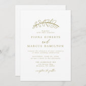 Gold Leaf Wedding Uitnodiging (Voorkant / Achterkant)