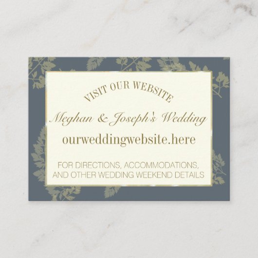 Gold Leaf Woodland Wedding Informatie Invoegen Informatiekaartje (Voorkant)