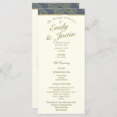 Gold Leaf Woodland Wedding Program Programma (Voorkant / Achterkant)