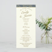 Gold Leaf Woodland Wedding Program Programma (Staand voorkant)