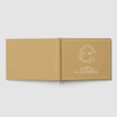 Gold Leafy Crest Monogram Mariage livre d'or (Complet)