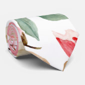 Gold Leafy Green Dusty Blush Pink Pattern Stropdas (Opgerold)