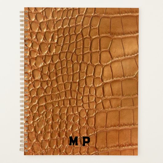 Gold leather texture luxury meeting planner (Devant)