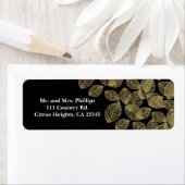 Gold Leaves Black Autumn Elegance Wedding Etiket (Insitu)