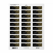 Gold Leaves Black Autumn Elegance Wedding Etiket (Full Sheet)