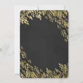 Gold Leaves & Black Chalk Chic Rustic Wedding Kaart (Achterkant)