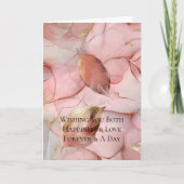 Gold Leaves Blush Pink Wedding Kaart (Voorkant)