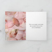 Gold Leaves Blush Pink Wedding Kaart (Binnen)