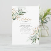 Gold Leaves Eucalyptus Greenery Cute Afstuderen Kaart (Staand voorkant)